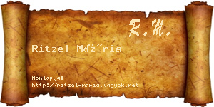 Ritzel Mária névjegykártya